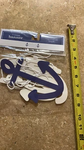 "Ahoy" Banner with Anchors - Picture 1 of 1