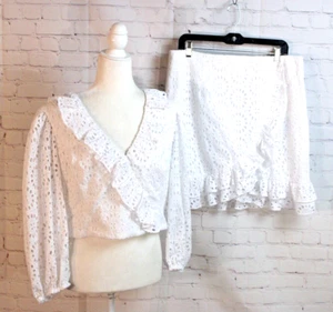 NWT ~ Lilly Pulitzer Roca Skirt Set Resort White Beach Paradise Eyelet ~ Sz 16 - Picture 1 of 11