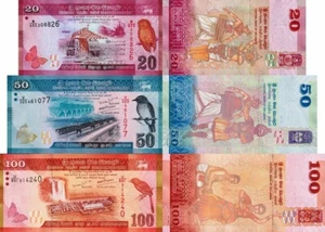 SRI LANKA - Lotto 3 banconote 20/50/100 Rupees 2020/2021 FDS - UNC - Imagen 1 de 1