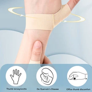 Wrist Thumb Support Brace Soft Breathable Thumb Compression Sleeve Protector L - Picture 1 of 24