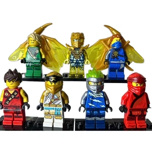 LEGO Ninjago Minifigure Lot 8 Golden Dragon Ninja FS Lloyd FS Jay Zane Kai Cole - Picture 1 of 9