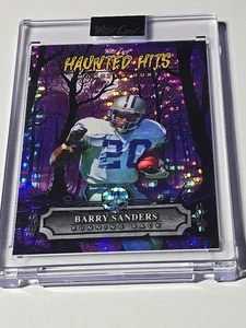 Barry Sanders 1/1 2025 Wild Card Haunted Hits Purple Woods Sparkle  - Picture 1 of 5