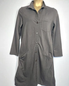 Wendy Trendy Staubmantel One Size dunkelbraun Jersey ungefüttert Jacke Lagenlook hinten - Bild 1 von 11