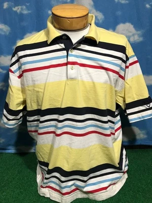 Polo de golf Callaway XL botones a rayas amarillas c15 Foto 1 de 4