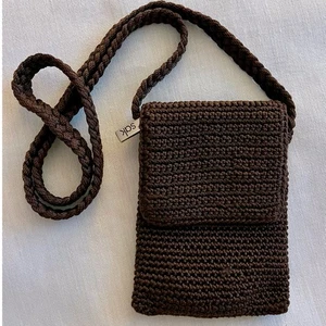 The Sak Y2K Mini Crossbody Bag Chocolate Brown Cocoa Espresso Crochet Woven Boho - Bild 1 von 11