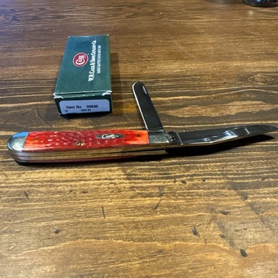 Case XX-USA-6254 Trapper Folding Knife Dark Red Bone NIB - Изображение 1 из 2