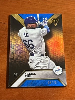 2016 Topps Triple Threads - Yasiel Puig #20 - Sapphire Refractor /25 - Image 1 of 2