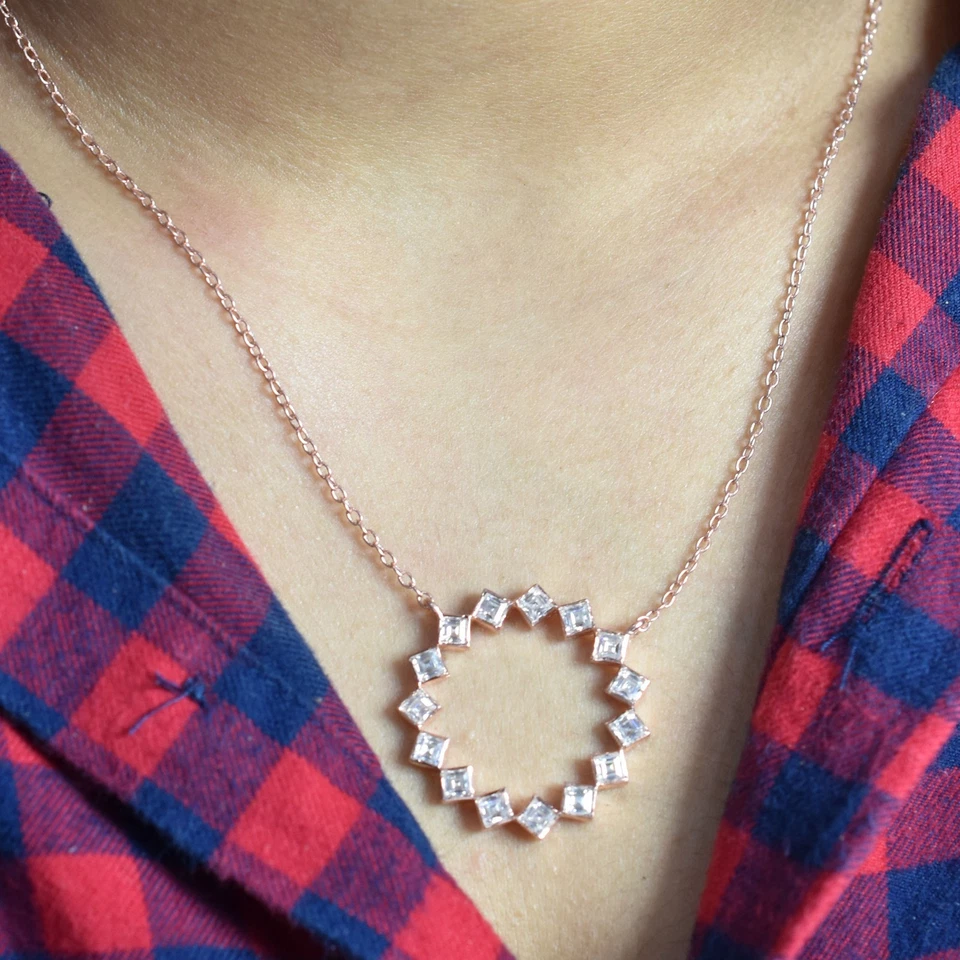 Certified 2.25Ct White Diamonds Necklace-Free Diamond Studs. Free Tariffs. - image 1 of 4