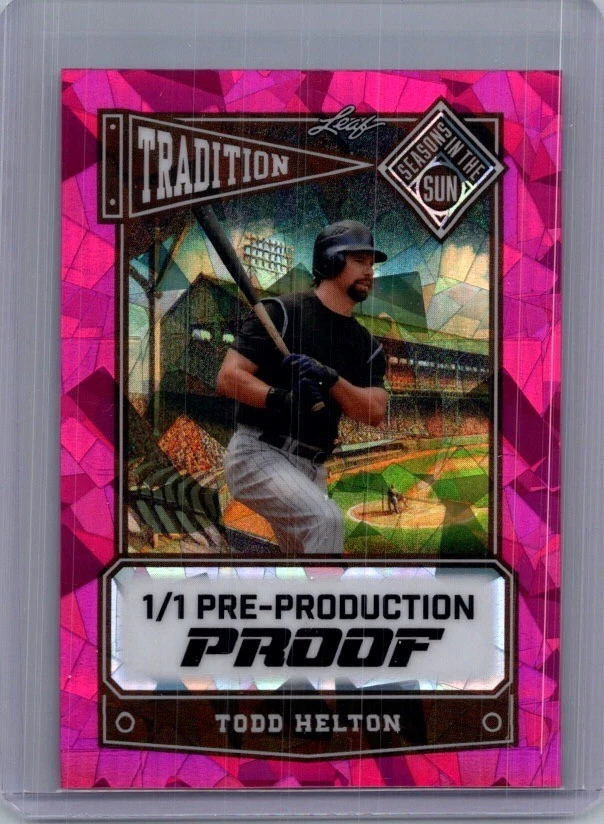 Béisbol Todd Helton 2025 hoja metálica 1/1 prueba de preproducción Foto 1 de 1