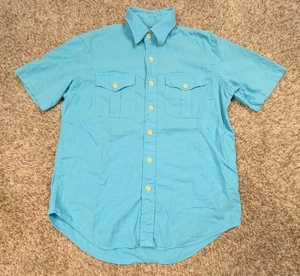Polo Ralph Lauren Leinen Baumwolle Hemd Herren XL türkis Kurzarm Taschen Knopfleiste - Bild 1 von 8