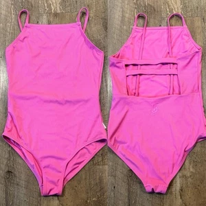 NWOT Seafolly Australia Kids One Piece Ribbed Swimsuit Pink 16 - Picture 1 of 5