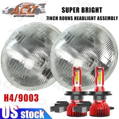 2pcs 7" Inch Round Led Headlights High/Low Beam For Chevrolet Chevy II 1964-1967 - Изображение 1 из 4