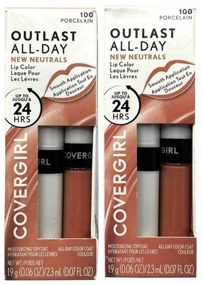 2 Pack Covergirl Outlast All Day Lip Color with Top Coat 100 Porcelain - Image 1 of 4