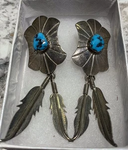 Indianer Ohrringe Sterlingsilber/Türkis. - Bild 1 von 5