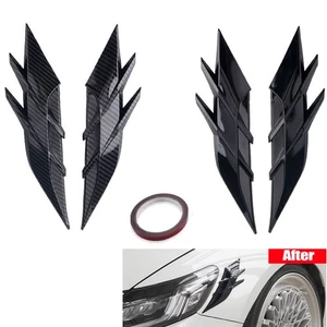 2PCS Auto Headlight Eyebrow Car Lamp Covers Sticker Self-Adhesive Stripe Decor - Foto 1 di 12