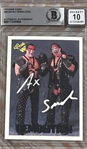 AX & SMASH AUTO BGS 10 BAS 1990 Classic WWF Demolition Signed Wrestling Card 🔥 - Picture 1 of 2