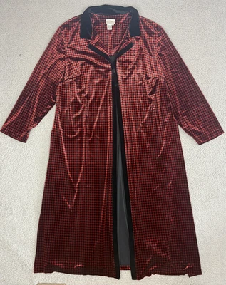 Chaqueta Plumero Vintage Años 90 Talla 3X Rojo Negro Terciopelo Pata de Gallo Capricho Bruja Foto 1 de 4