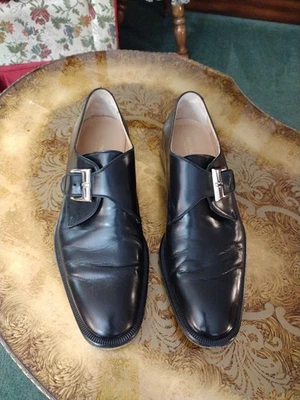 brunomagli  Morfeo M00665 mens shoes 8 M Black Leather Silver Buckles - Image 1 of 4