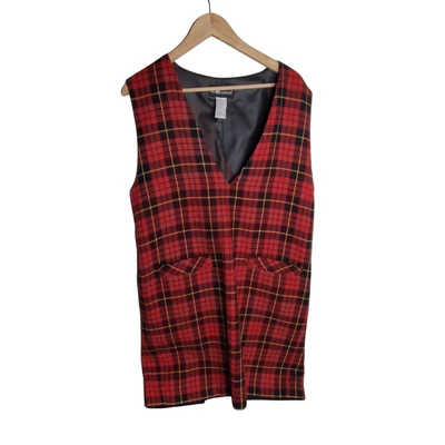 Винтажный Sag Harbor Tartan клетку джемпер платье женщин 12 шерсти смесь  - Изображение 1 из 4