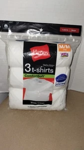 NWT Boy's Hanes Comfort Soft White Crew T-shirts, Size Medium - Picture 1 of 5
