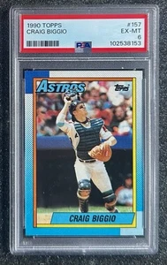 1990 Topps Craig Biggio #157 Houston Astros (4x GG/5x SS/HOF) PSA 6 EX-MT - Imagen 1 de 3