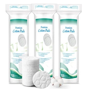Premium Cotton Rounds for Face 300 Count Makeup Remover Pads 100% Pure & Natu... - Picture 1 of 7