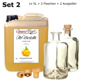 Alte Mirabelle 5Linkl. 2 Flaschen + 2 Ausgießer Schnaps Obstler kein Brand 40%V. - Bild 1 von 1