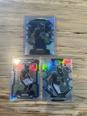 2023 Panini Prizm JALEN CARTER RC Relic Rookie Gear Silver Parallel + Holo (3) - Image 1 of 2