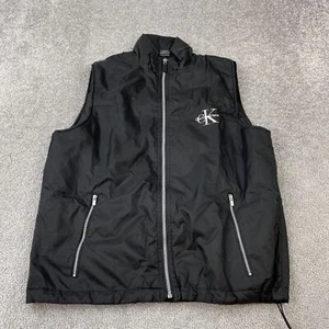 Calvin Klein Vest Men's Small Medium Black Zipper Pockets Casual - Picture 1 of 10