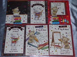 NEW SCHOOL CARD BOY GIRL 1ST FIRST DAY AT SCHOOL PLAYGROUP PRESCHOOL PLAYSCHOOL  - Picture 1 of 16