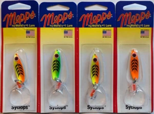 4 - Mepps Syclops Spoons - 1/8 oz. - Three Hot Colors! - Picture 1 of 1