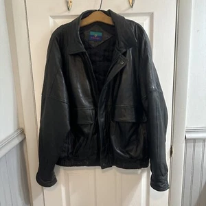 Woodward Men's Black Leather Jacket Size L - Picture 1 of 7