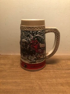 Cerveza Navidad Budweiser Stein 1987 Serie “C” - Imagen 1 de 5