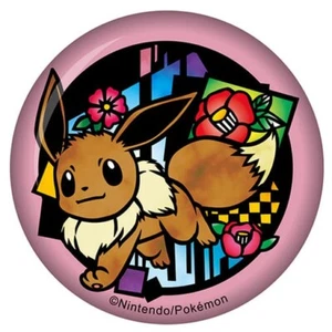 Pokemon Center Japan Eevee Kyrie  Series Badge Pin Washi Paper Tin US SELLER - Picture 1 of 3