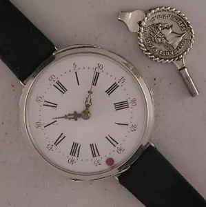 150 Years Old AMAZING SILVER Cylindre French Wrist Watch Perfect Fully Serviced - Picture 1 of 2