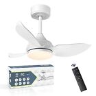 Ceiling Fans, 30 lnch Small Ceiling fan with Lights and Remote Control, LED I...