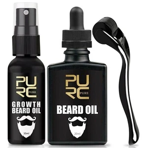 Kit de suero de aceite para el crecimiento de la barba para novios barba bigote aumenta el crecimiento del cabello aceite para barba - Imagen 1 de 12