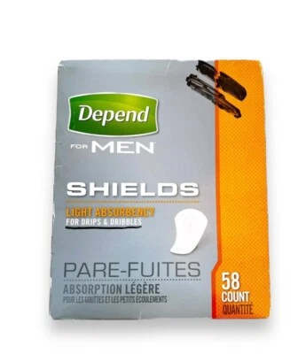 Almohadillas para incontinencia Depend Shield para hombres almohadillas de control de vejiga ligeras 58 quilates regate Foto 1 de 4