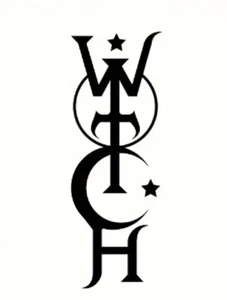 VINYL-AUFKLEBER AUFKLEBER HEXE HEXEREI & ZAUBEREI MOND STERNE - HALLOWEEN - Bild 1 von 2