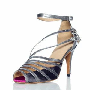 Ballroom Latin Dance Shoes Women Indoor Tango Salsa Dance Shoes Multiple Heels - Picture 1 of 15