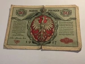 Billet Pologne 50 Marek 1917 (42-40) - Picture 1 of 2