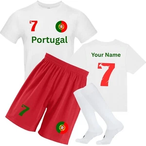 Portugal Camiseta Fútbol Set 1er 2er/3 Personalizable Dtf Impresión Calidad Superior - Imagen 1 de 12