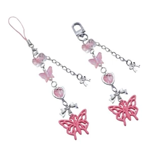 Sweet Style Phone Pendant Keychain Butterfly Phone Charm Unique Phone Accessory - Photo 1 sur 10