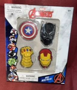 Marvel Avengers 4PCS Metal Pin Set Capt. America Black Panther Iron Man Infinity - Picture 1 of 7