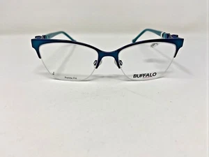 BUFFALO Brille Brillengestell BW502 B:37 50-16-135 blau/schwarz Halbrand LC44 - Bild 1 von 10