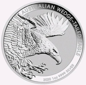 2020 1 Oz Silver Coin Australian Wedge Tailed Eagle $1 Uncirculated Mint - Picture 1 of 2