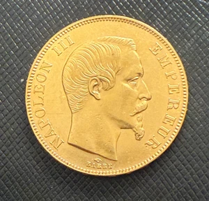 Francia 1859 A Oro 50 Francos Circulados Napoleón III - Imagen 1 de 2