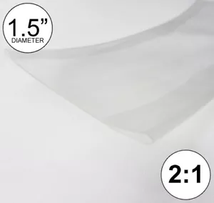 1,5"" ID Clear Hitzeschrumpfrohr 2:1 Verhältnis Folie (2x24"" = 4 Fuß) Zoll/Fuß/bis 40 mm - Bild 1 von 3