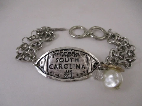 SOUTH CAROLINA FOOTBALL TOGGLE CHARM BRACELET Cover