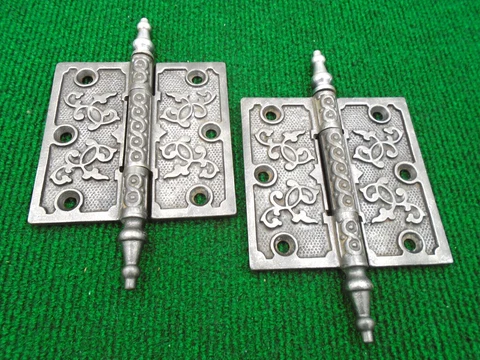 ONE PAIR of VINTAGE CLARK EASTLAKE HINGES  4" X 4" - VERY NICE SET  (16209) Cover